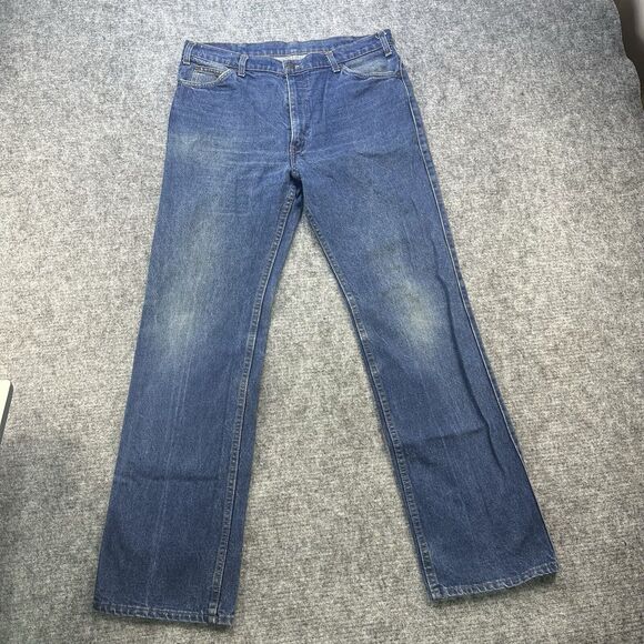 Vintage 80s Levis 549 Jeans 36x34 Made in USA Whiskering Wallet Fade Leather Tab - Picture 1 of 16